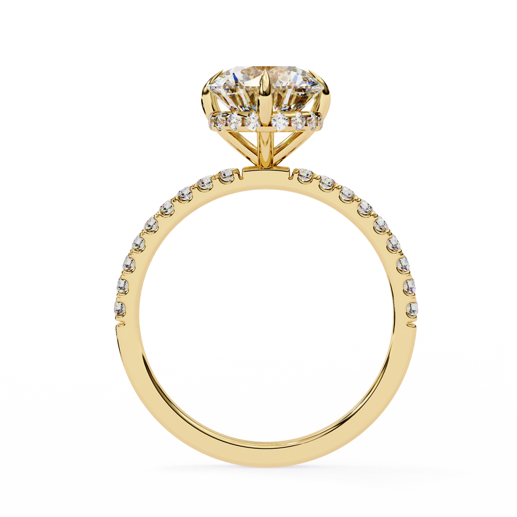 2.50ct Round Brilliant Cut Lab-Grown Diamond Engagement Ring | 18K Gold Vermeil Pavé | VR260002
