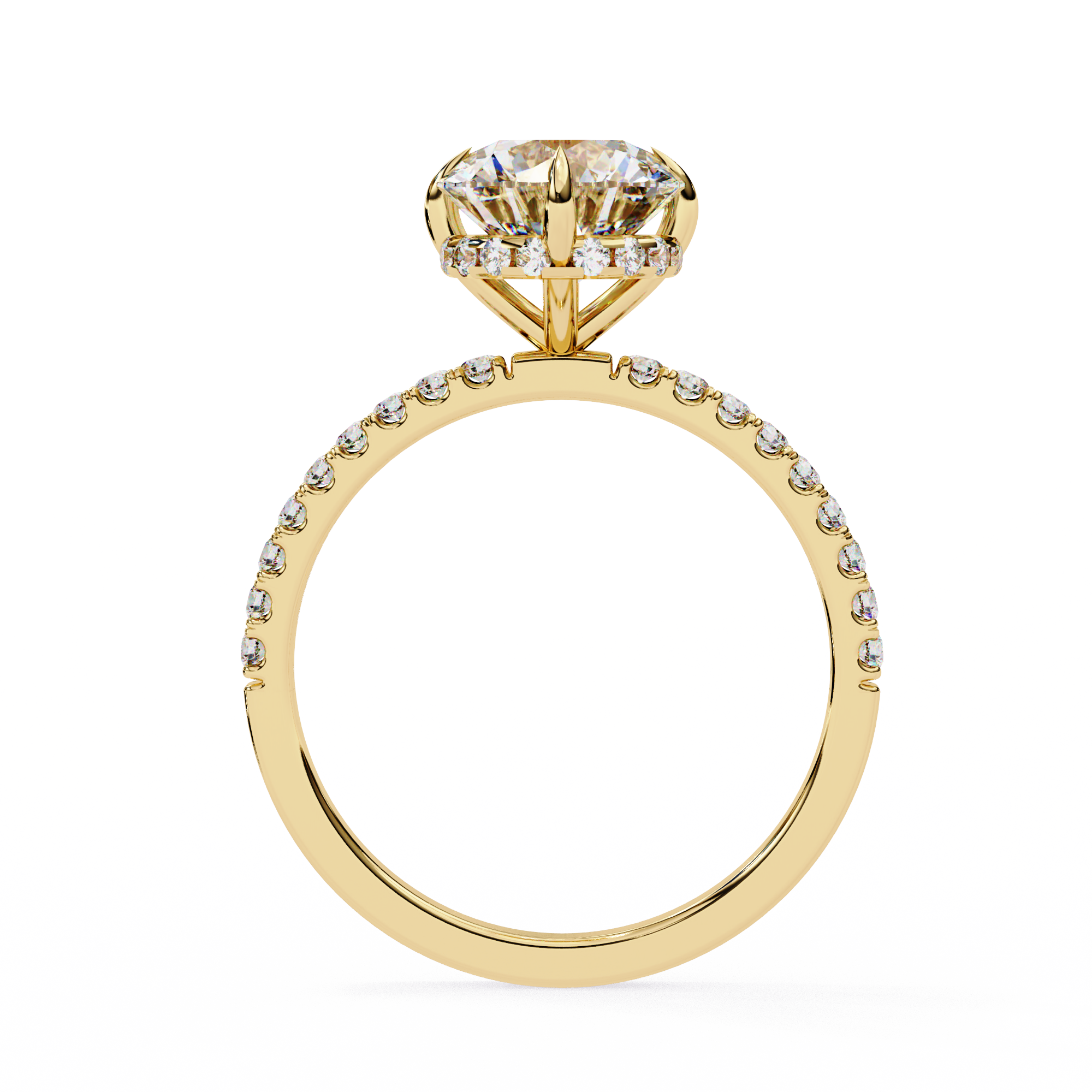2.50ct Round Brilliant Cut Lab-Grown Diamond Engagement Ring | 18K Gold Vermeil Pavé | VR260002
