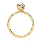 1.50ct Marquise Cut Lab-Grown Diamond Engagement Ring | 18K Gold Vermeil Pavé
