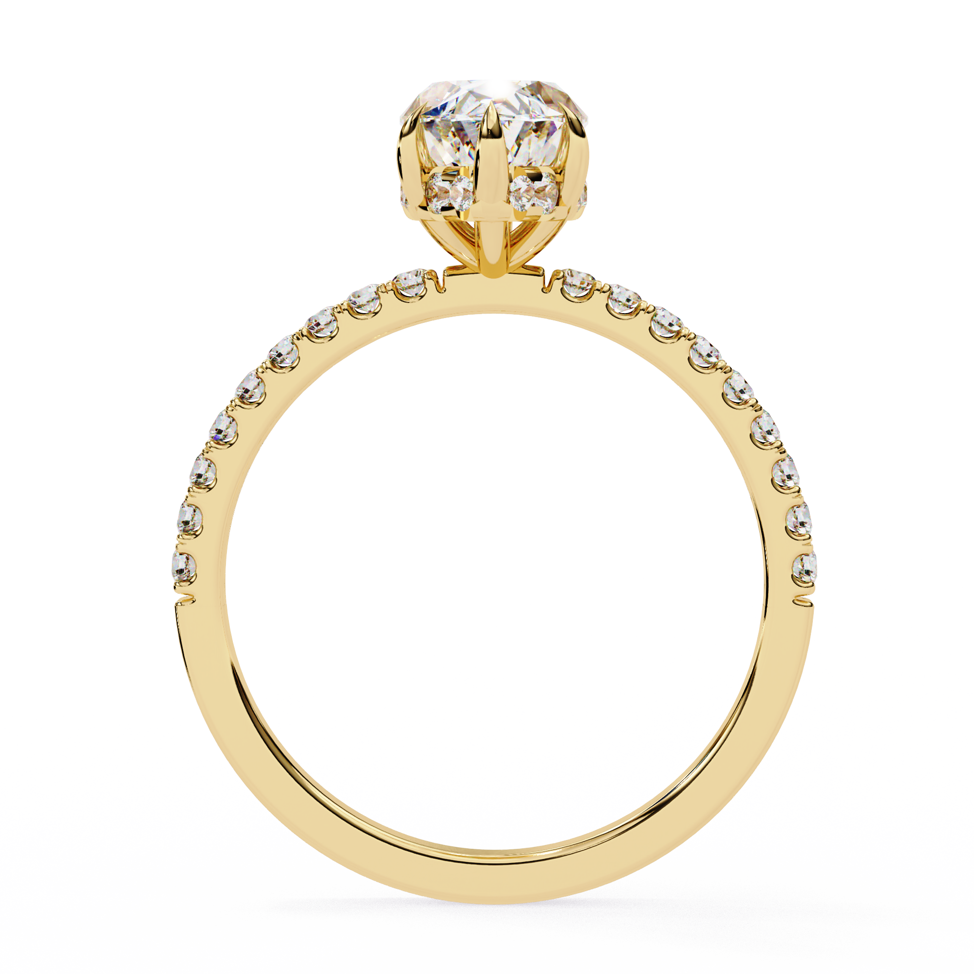 1.50ct Marquise Cut Lab-Grown Diamond Engagement Ring | 18K Gold Vermeil Pavé