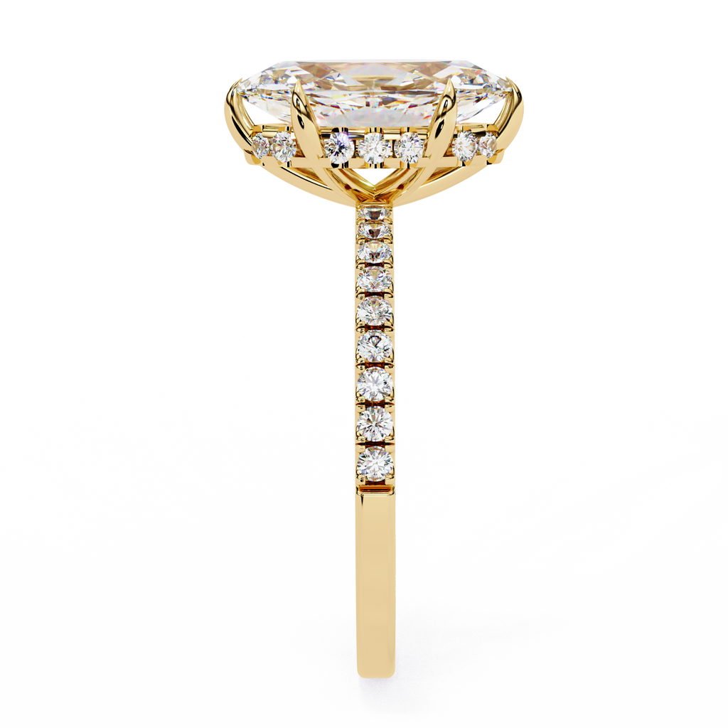 1.50ct Marquise Cut Lab-Grown Diamond Engagement Ring | 18K Gold Vermeil Pavé