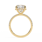 3.25ct Cushion Cut Lab-Grown Diamond Engagement Ring | Hidden Pavé Gallery & Diamond Shank