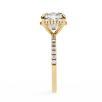 3.25ct Cushion Cut Lab-Grown Diamond Engagement Ring | Hidden Pavé Gallery & Diamond Shank