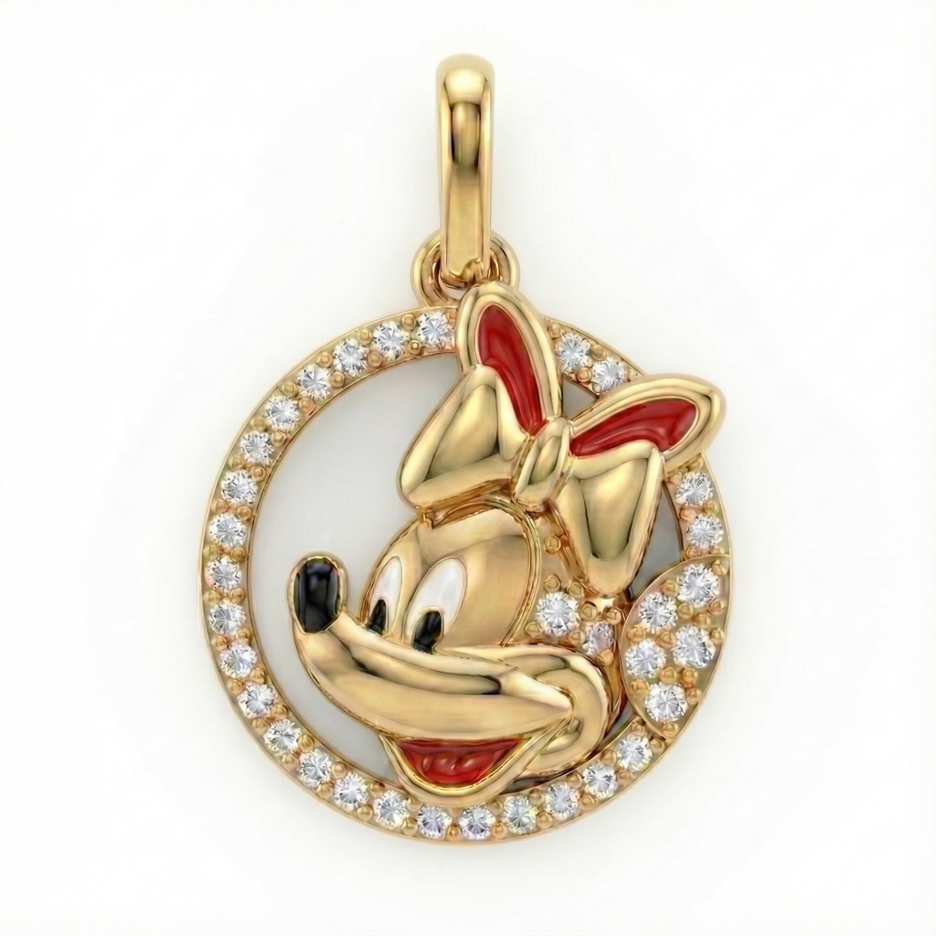 Mickey Mouse Diamond Pendant - Gold-Plated (Vermeil) Disney Jewelry | VP240246A