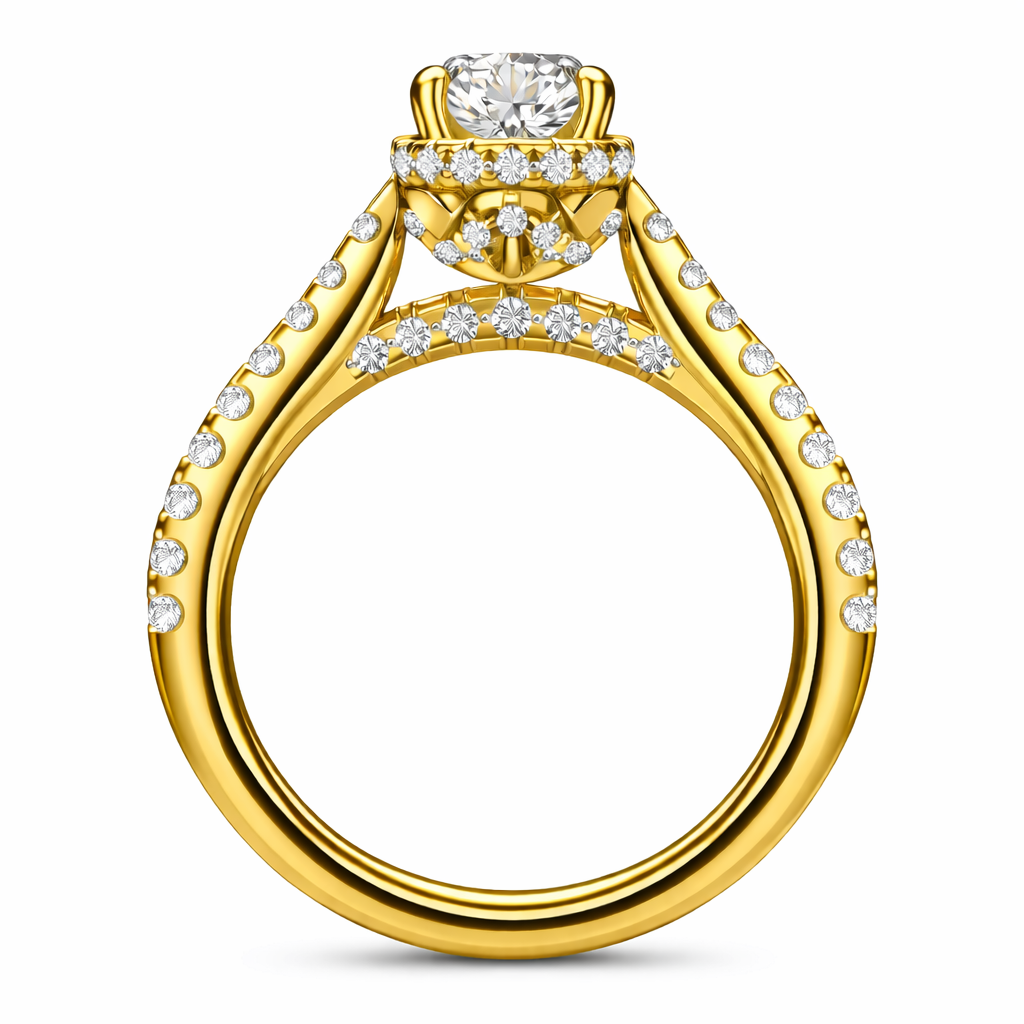 Gold-Plated (Vermeil) Lab-Grown Diamond Solitaire Engagement Ring VR251242