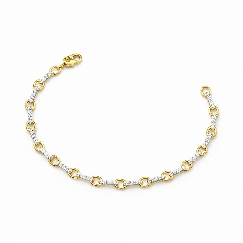 Diamond Link Bracelet - Gold-Plated (Vermeil) Lab-Grown Diamonds | VB220020