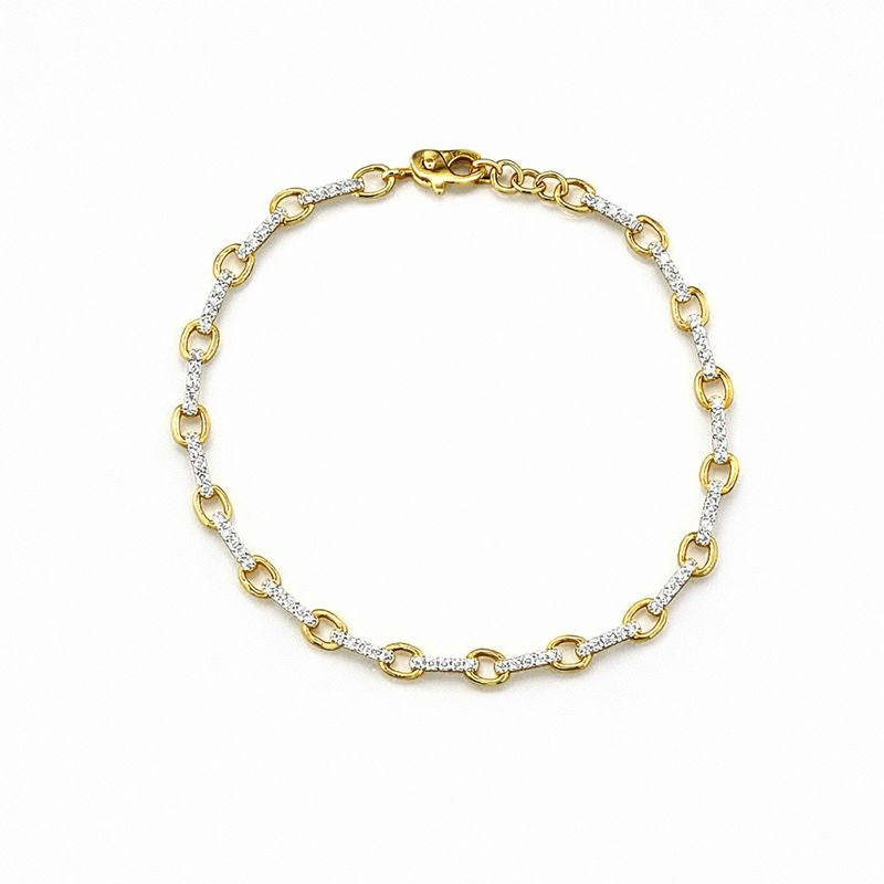 Diamond Link Bracelet - Gold-Plated (Vermeil) Lab-Grown Diamonds | VB220020