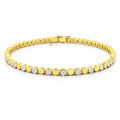Two-Tone Hexagonal Tennis Bracelet -Gold-Plated (Vermeil) Lab-Grown Diamonds | VB220029