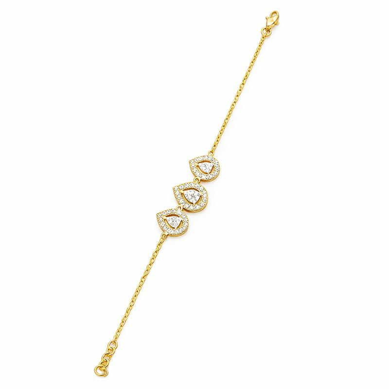 Teardrop Halo Diamond Bracelet -Gold-Plated (Vermeil) Lab-Grown Diamonds | VB250081