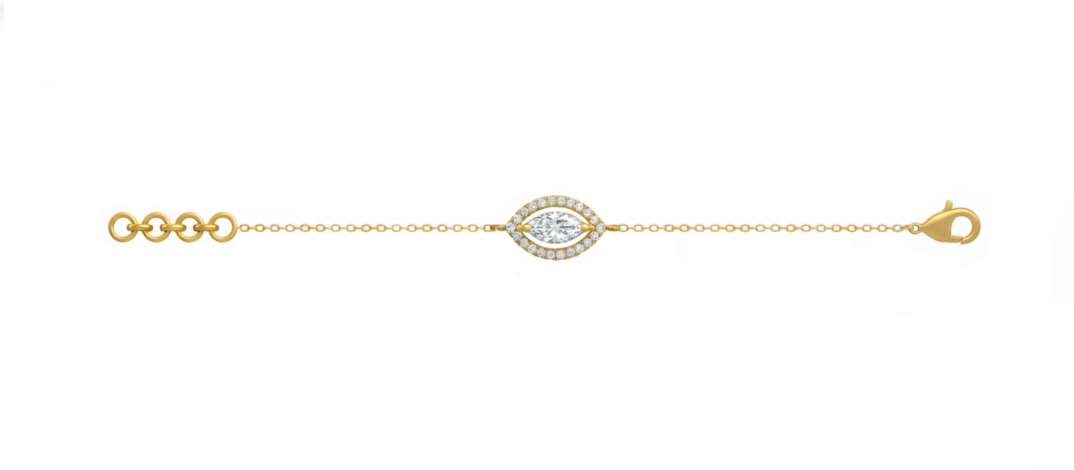 Evil Eye Diamond Bracelet -Gold-Plated (Vermeil) Lab-Grown Diamonds | VB250269