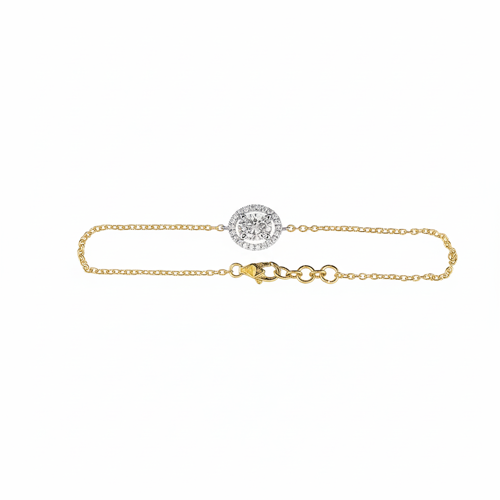 Halo Diamond Bracelet - Gold-Plated (Vermeil) Lab-Grown Diamonds | VB250274