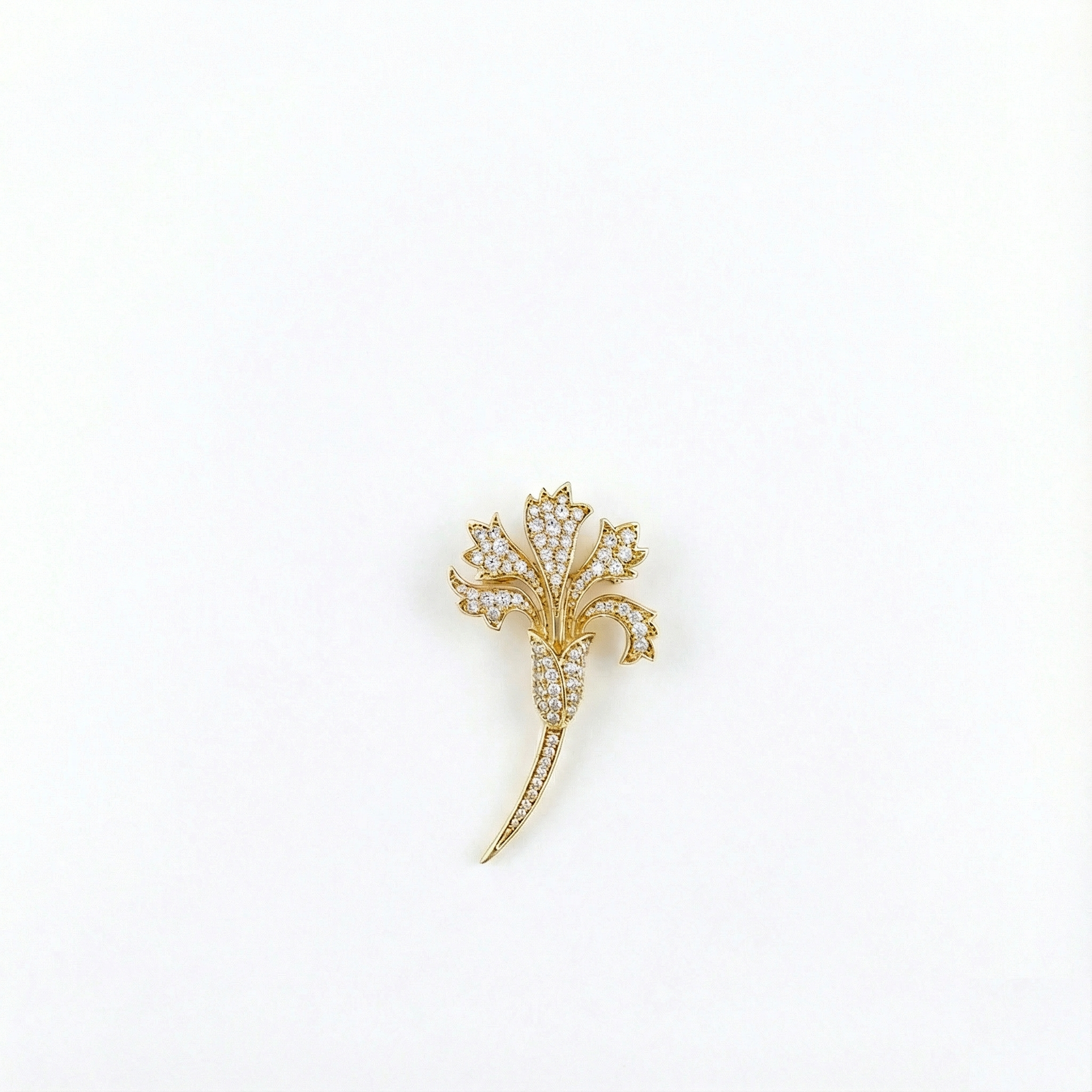 Floral Diamond Brooch - Gold-Plated (Vermeil) Lab-Grown Diamonds | VBH240004