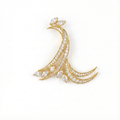 Peacock Diamond Brooch - Gold-Plated (Vermeil) Lab-Grown Diamonds | VBH240007
