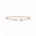 Pear-Shaped Diamond Flexi Bangle -  Gold-Plated (Vermeil) Lab-Grown Diamonds | VBN230358