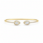 Pear & Marquise Halo Flexi Bangle -Gold-Plated (Vermeil) Lab-Grown Diamonds | VBN230365