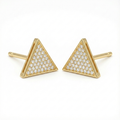 Triangle Pavé Stud Earrings - Gold-Plated (Vermeil) Lab-Grown Diamonds | VE232303