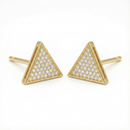 Triangle Pavé Stud Earrings - Gold-Plated (Vermeil) Lab-Grown Diamonds | VE232303