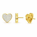 Heart-Shaped Pavé Stud Earrings - Gold-Plated (Vermeil) Lab-Grown Diamonds | VE232305