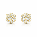 Flower Cluster Stud Earrings - Gold-Plated (Vermeil) Lab-Grown Diamonds | VE240509
