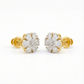 Flower Cluster Stud Earrings - Gold-Plated (Vermeil) Lab-Grown Diamonds | VE250179