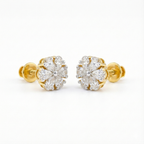 Flower Cluster Stud Earrings - Gold-Plated (Vermeil) Lab-Grown Diamonds | VE250179