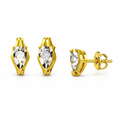 Pear-Shaped Pavé Stud Earrings - Gold-Plated (Vermeil) Lab-Grown Diamonds | VE250250