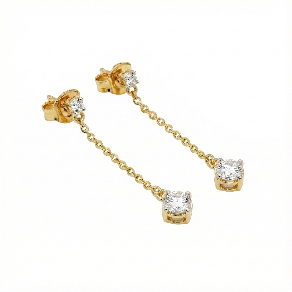 Diamond Drop Earrings - Gold-Plated (Vermeil) Lab-Grown Diamonds | VE250544