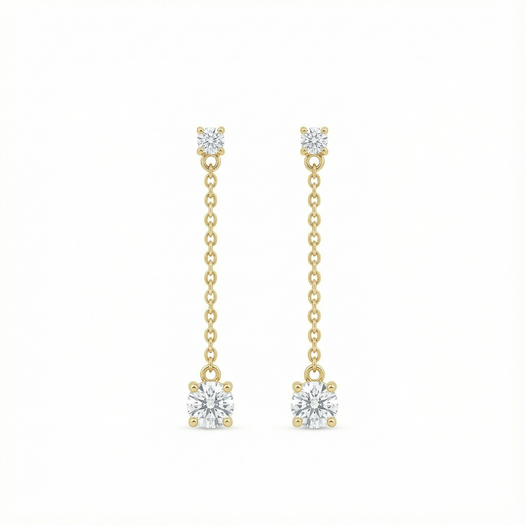 Diamond Drop Earrings - Gold-Plated (Vermeil) Lab-Grown Diamonds | VE250544