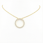 Diamond Circle Pendant - Gold-Plated (Vermeil) Lab-Grown Diamonds | VLP00263