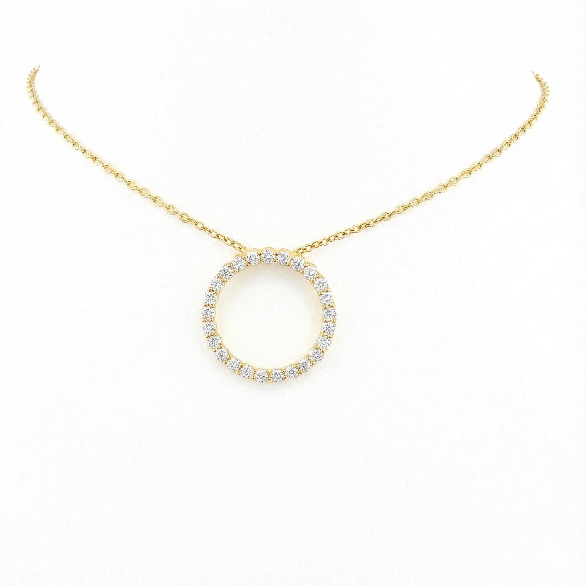 Diamond Circle Pendant - Gold-Plated (Vermeil) Lab-Grown Diamonds | VLP00263