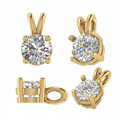 Gold-Plated Lab-Grown Diamond 0.75ct Solitaire Pendant with Four-Prong Setting VP220087 | Classic Elegance