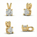 Gold-Plated Lab-Grown Diamond 1.00ct Solitaire Pendant with Four-Prong Setting VP220088 | Classic Elegance