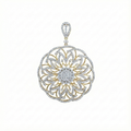 Filigree Medallion Pendant - Gold-Plated (Vermeil) Lab-Grown Diamonds | VP220251
