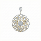 Filigree Medallion Pendant - Gold-Plated (Vermeil) Lab-Grown Diamonds | VP220251