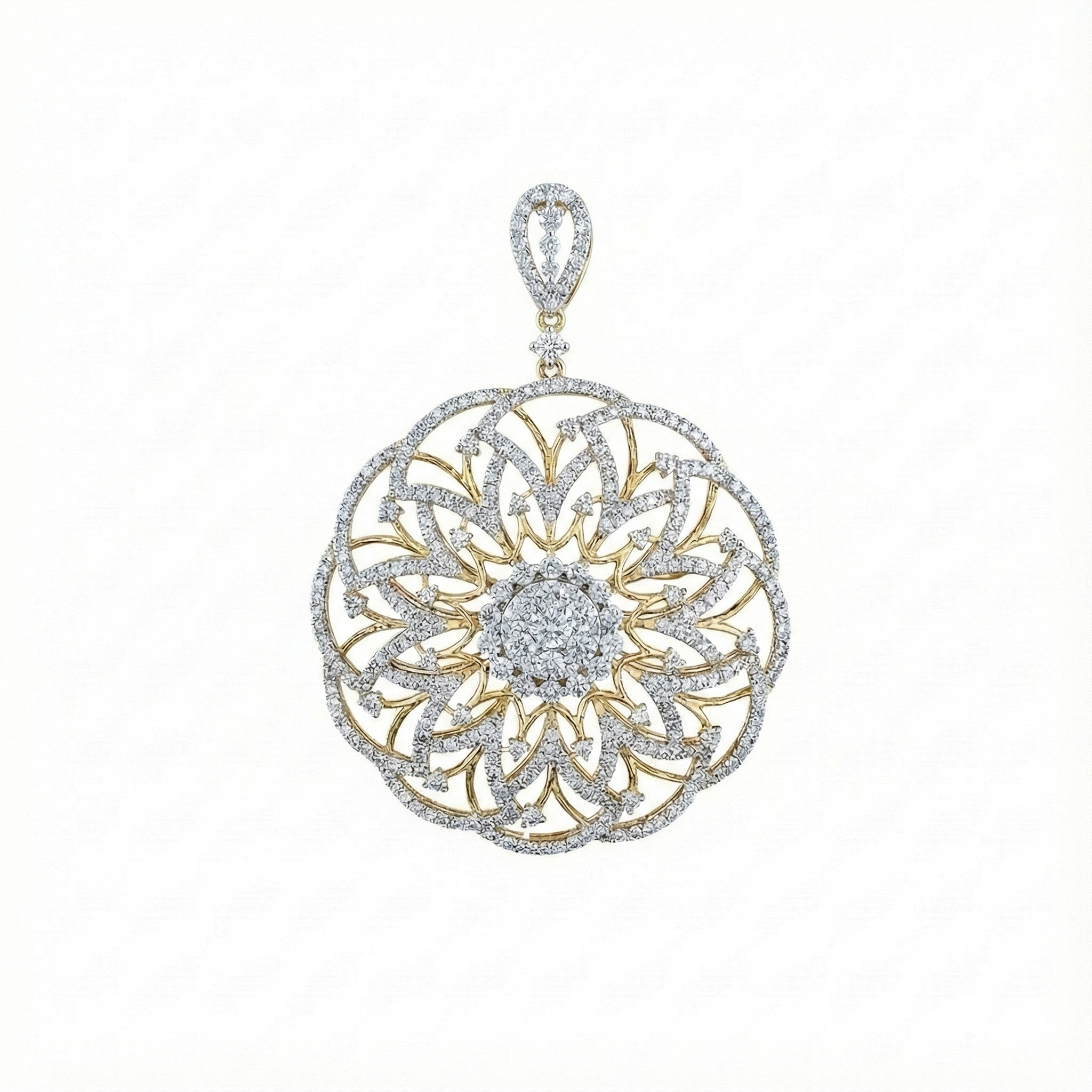 Filigree Medallion Pendant - Gold-Plated (Vermeil) Lab-Grown Diamonds | VP220251