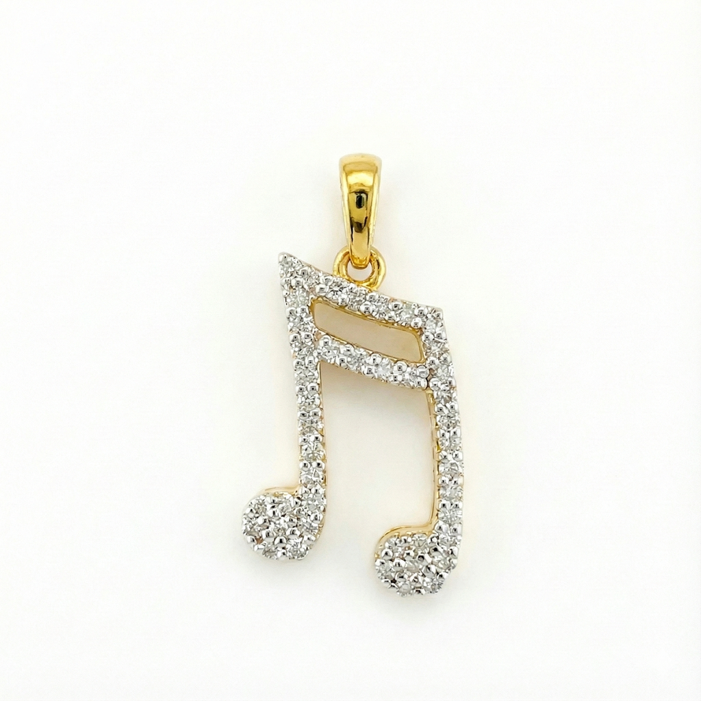 Music Note Pendant - Gold-Plated (Vermeil) Lab-Grown Diamonds | VP240290