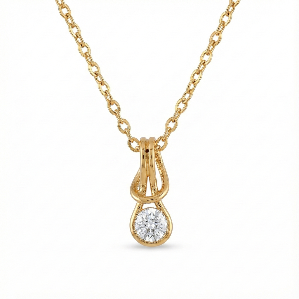 Mini Round Cluster Diamond Pendant - Gold-Plated (Vermeil) Lab-Grown Diamonds | VP250072
