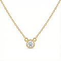 Mini Bezel-Set Diamond Pendant - Gold-Plated (Vermeil) Lab-Grown Diamond | VP250073A