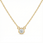 Mini Bezel-Set Diamond Pendant - Gold-Plated (Vermeil) Lab-Grown Diamond | VP250073A