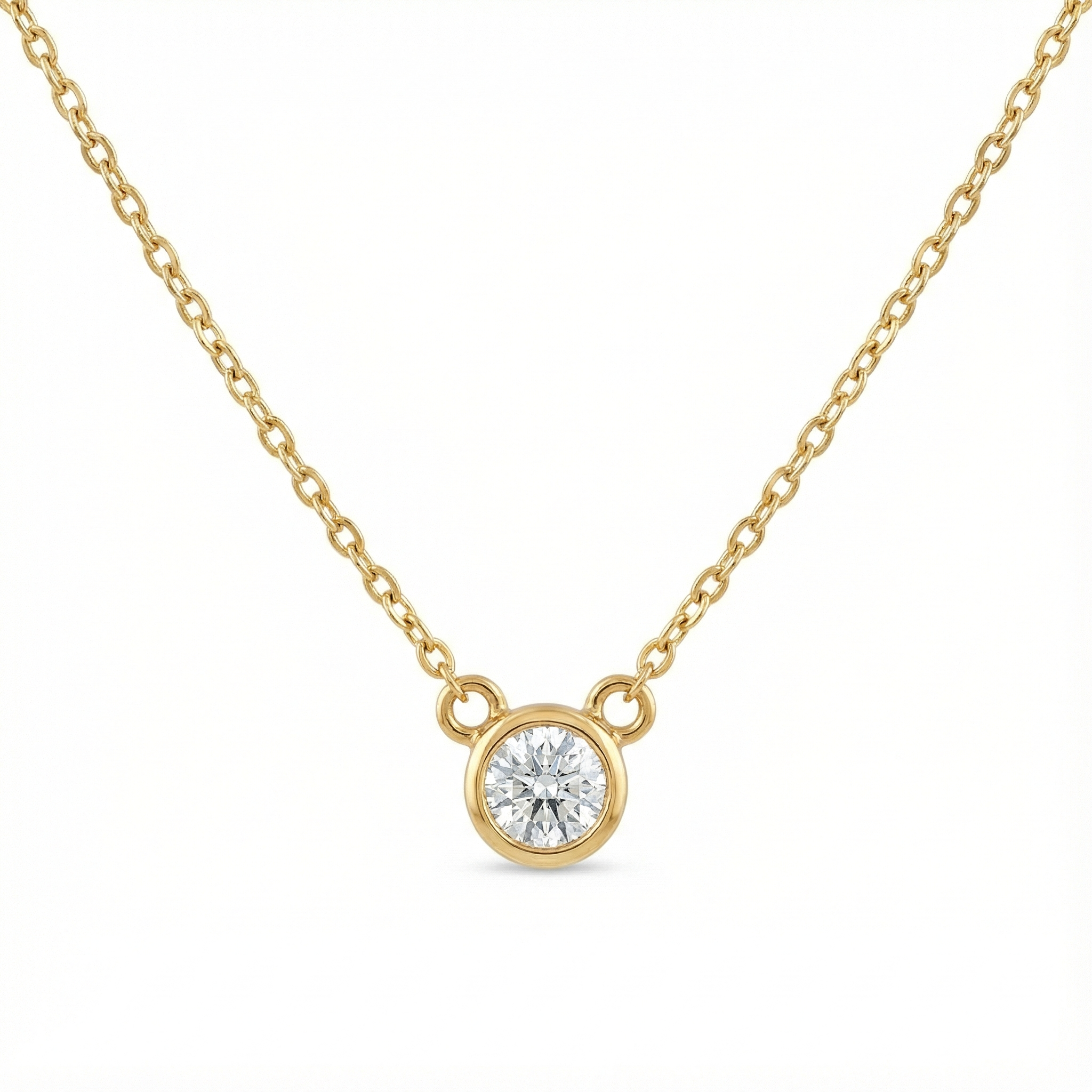 Mini Bezel-Set Diamond Pendant - Gold-Plated (Vermeil) Lab-Grown Diamond | VP250073A