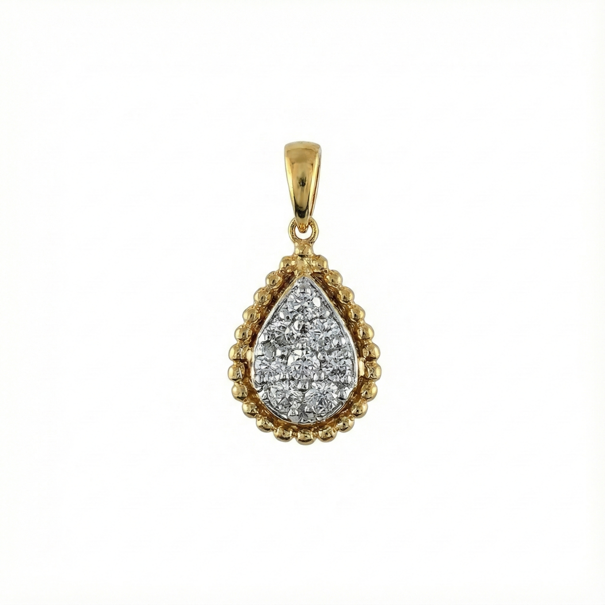 Pear-Shaped Cluster Diamond Pendant - Gold-Plated (Vermeil) Lab-Grown Diamonds | VP250097