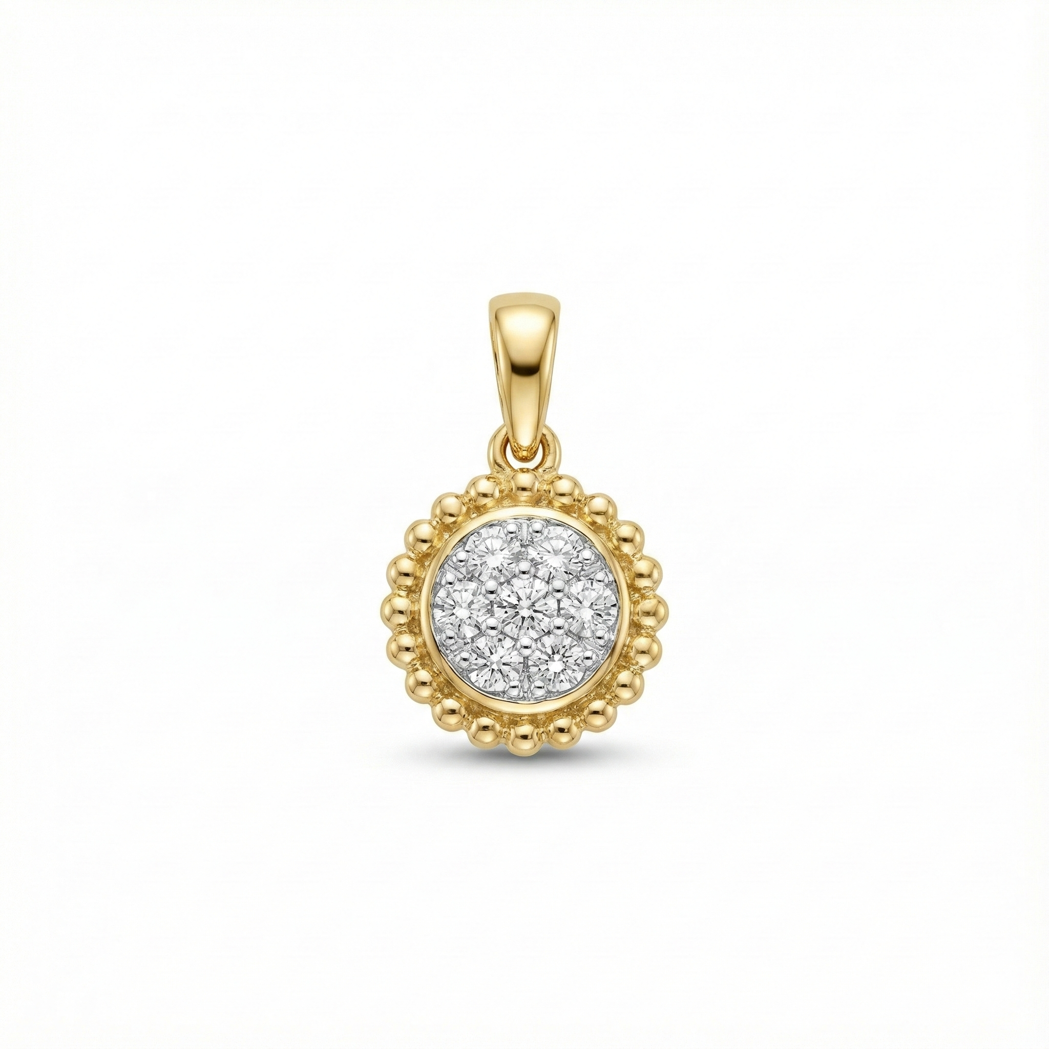 Round Cluster Diamond Pendant - Gold-plated (Vermeil) Lab-Grown Diamonds | VP250098