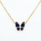 Butterfly Enamel Pendant -Gold-Plated (Vermeil) Lab-Grown Diamonds | VP250126