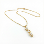 Triple Teardrop Twist Pendant - Gold-Plated (Vermeil) Lab-Grown Diamonds | VP250179