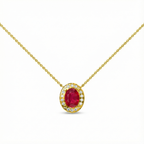 Ruby Halo Pendant - Gold-Pendant (Vermeil) Lab-Grown Diamonds | VP250205