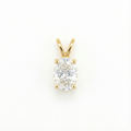 Oval Solitaire Diamond Pendant -Gold-Plated (Vermeil) Lab-Grown Diamond | VP250253