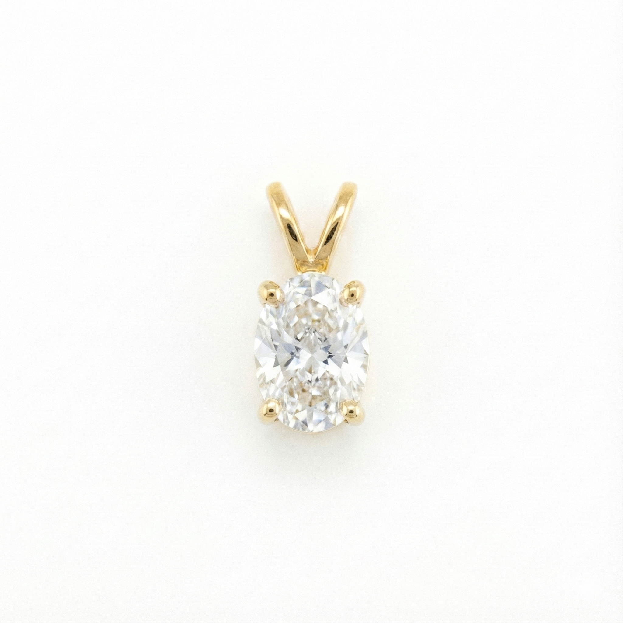 Oval Solitaire Diamond Pendant -Gold-Plated (Vermeil) Lab-Grown Diamond | VP250253