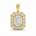 Emerald-Cut Halo Pendant - Gold-Plated (Vermeil) Lab-Grown Diamonds | VP250268