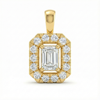 Emerald-Cut Halo Pendant - Gold-Plated (Vermeil) Lab-Grown Diamonds | VP250268
