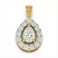 Pear-Shaped Halo Diamond Pendant - Gold-Plated (Vermeil) Lab-Grown Diamonds | VP250278
